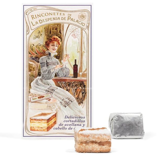 Rinconetes de La Despensa de Palacio: cortadillos artesanales con praliné y cabello de ángel.
