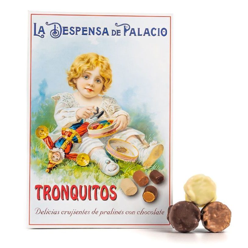 Tronquitos de praliné de avellana y almendra, de pistacho y de nuez pecana