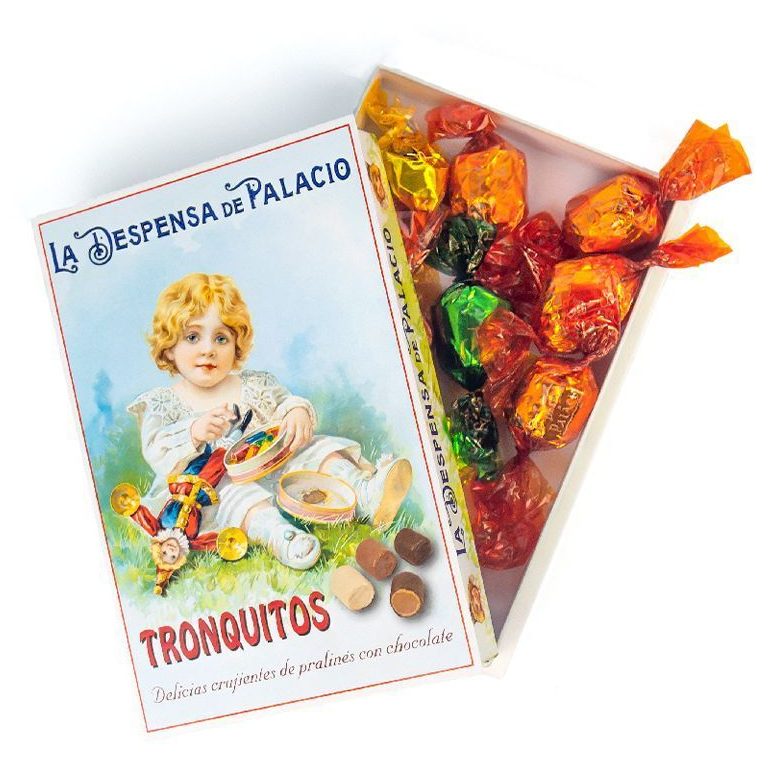 Tronquitos de praliné de avellana y almendra, de pistacho y de nuez pecana