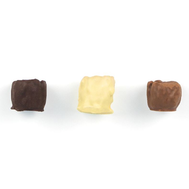 Tronquitos de praliné de avellana y almendra, de pistacho y de nuez pecana