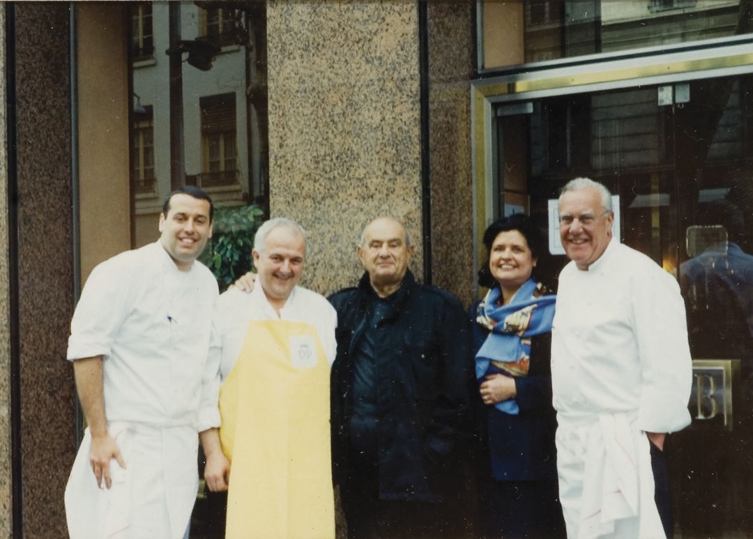 Philippe Bernachon, Antonio Rivero, Paul Bocuse,
Françoise Bocuse y Jean Jacques Bernachon.